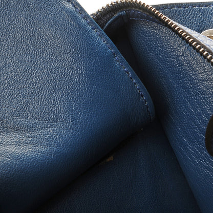 Celine Drummed Calfskin Suede Medium Trapeze Ocean Blue 8 of 11