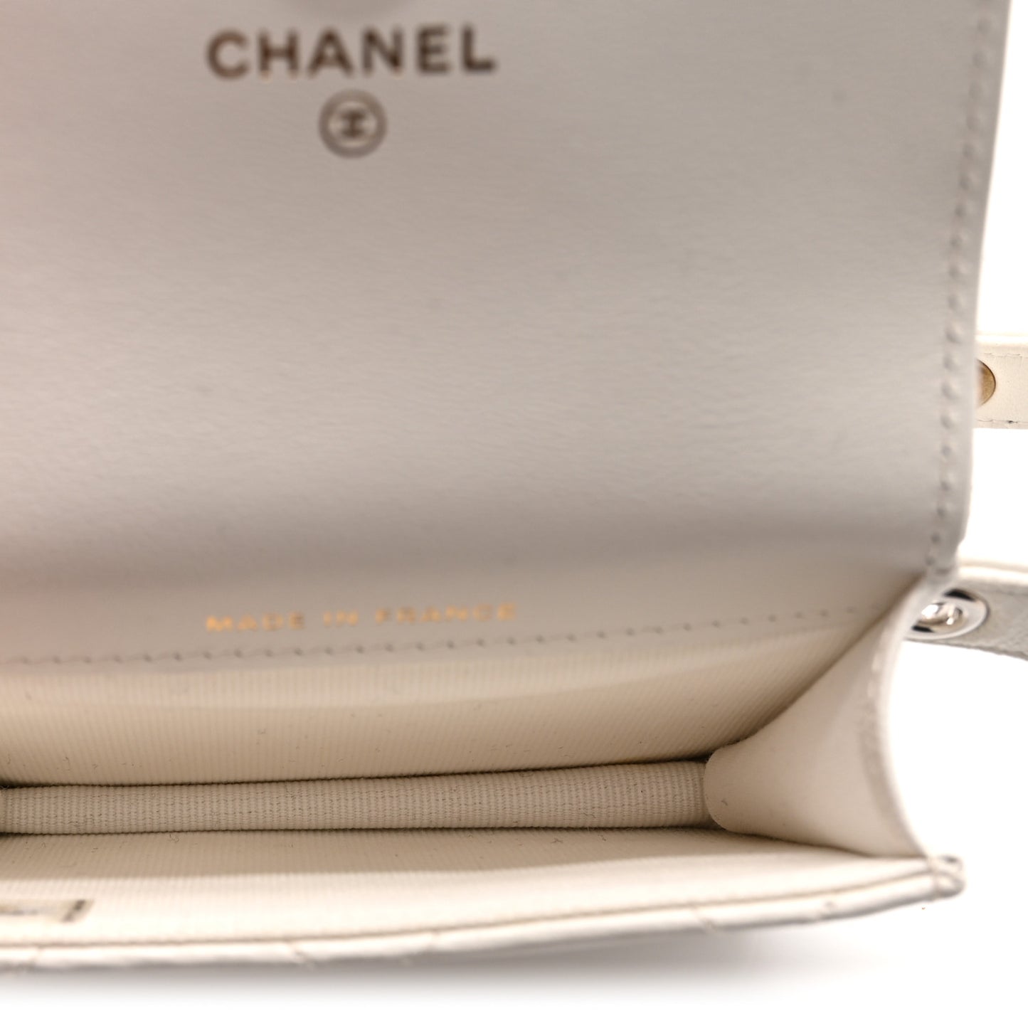 Goatskin Quilted Punk Essentials Chain Mini Flap Belt Bag White