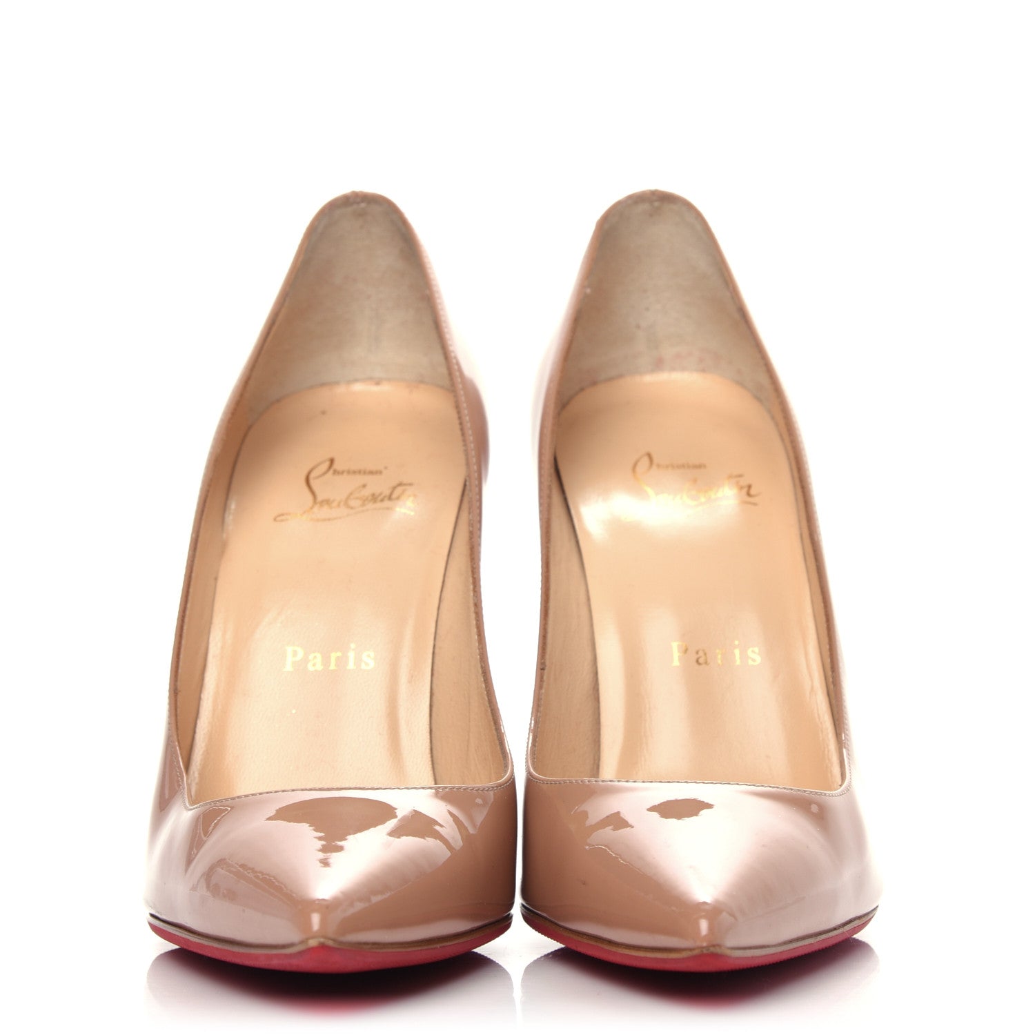 Christian Louboutin Patent Pigalle 100 Pumps 37 Nude 2 of 11