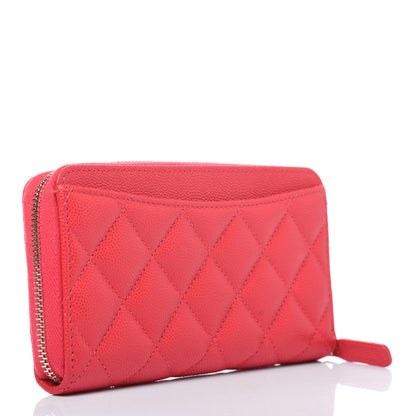 Chanel Caviar Quilted Small Gusset Zip Around Wallet Red 3 of 13