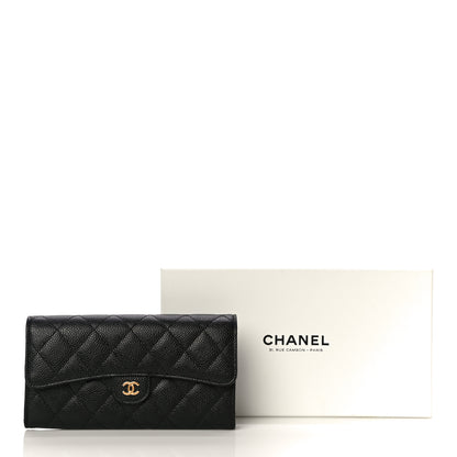 Chanel Caviar Quilted Large Gusset Flap Wallet Black 12 of 12
