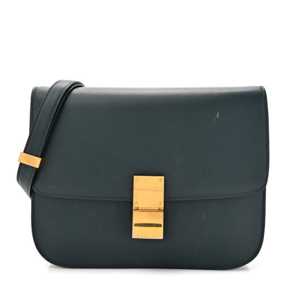 Celine Box Calfskin Medium Classic Box Flap Bag Dark Green 1 of 18