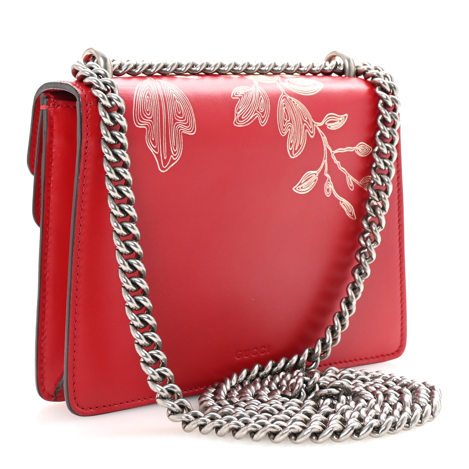 Gucci Calfskin Chinese New Year Mini Dionysus Shoulder Bag Hibiscus Red 3 of 10