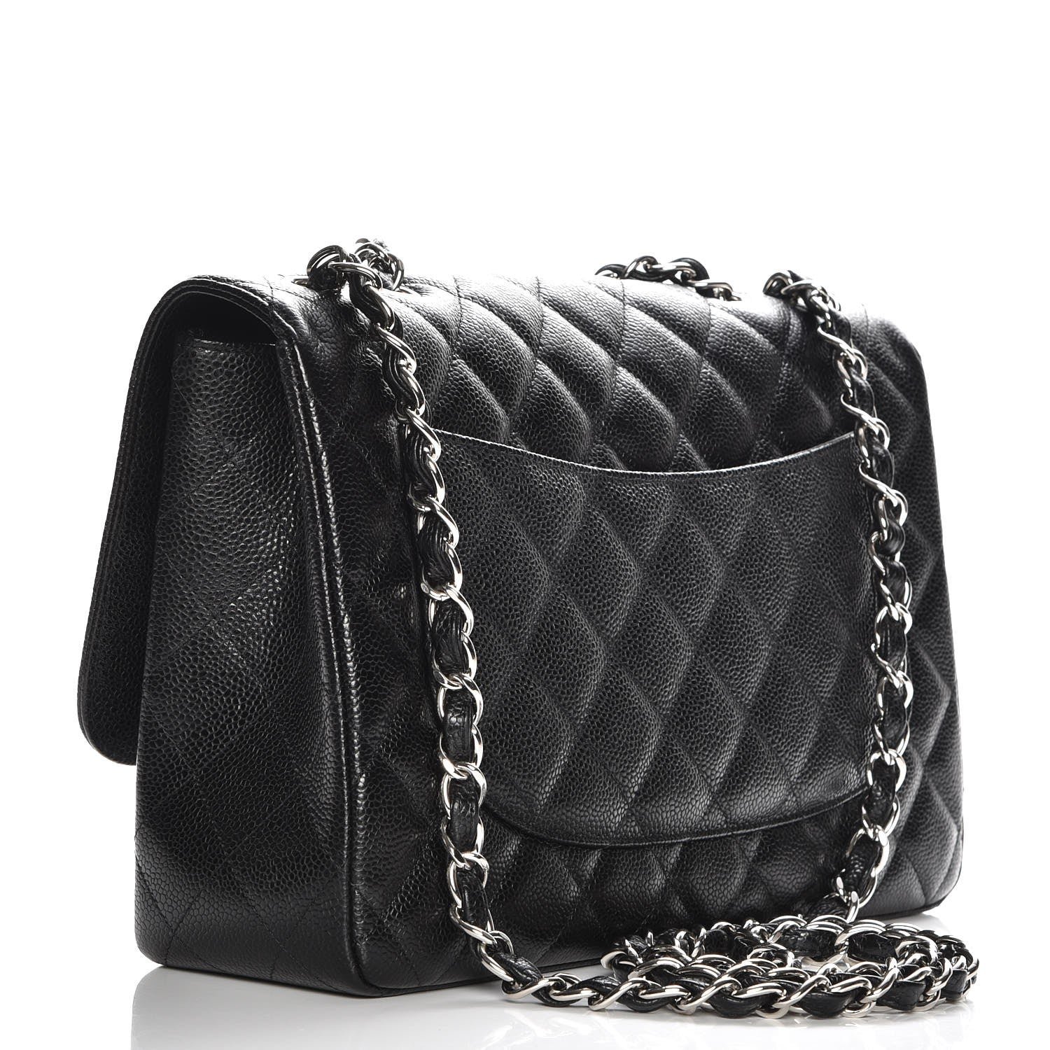 Chanel Caviar Quilted Jumbo Single Flap Black 3 of 8