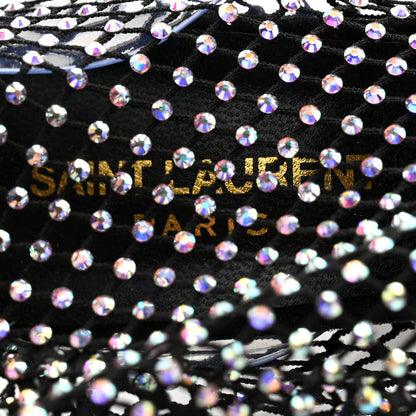 Saint Laurent Mesh Crystal 68 Knee High Boots 38.5 Pink Black 6 of 10