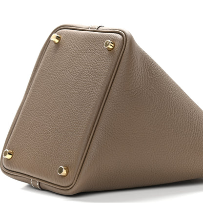 Hermes Taurillon Clemence Picotin Lock 18 PM Etoupe 10 of 11