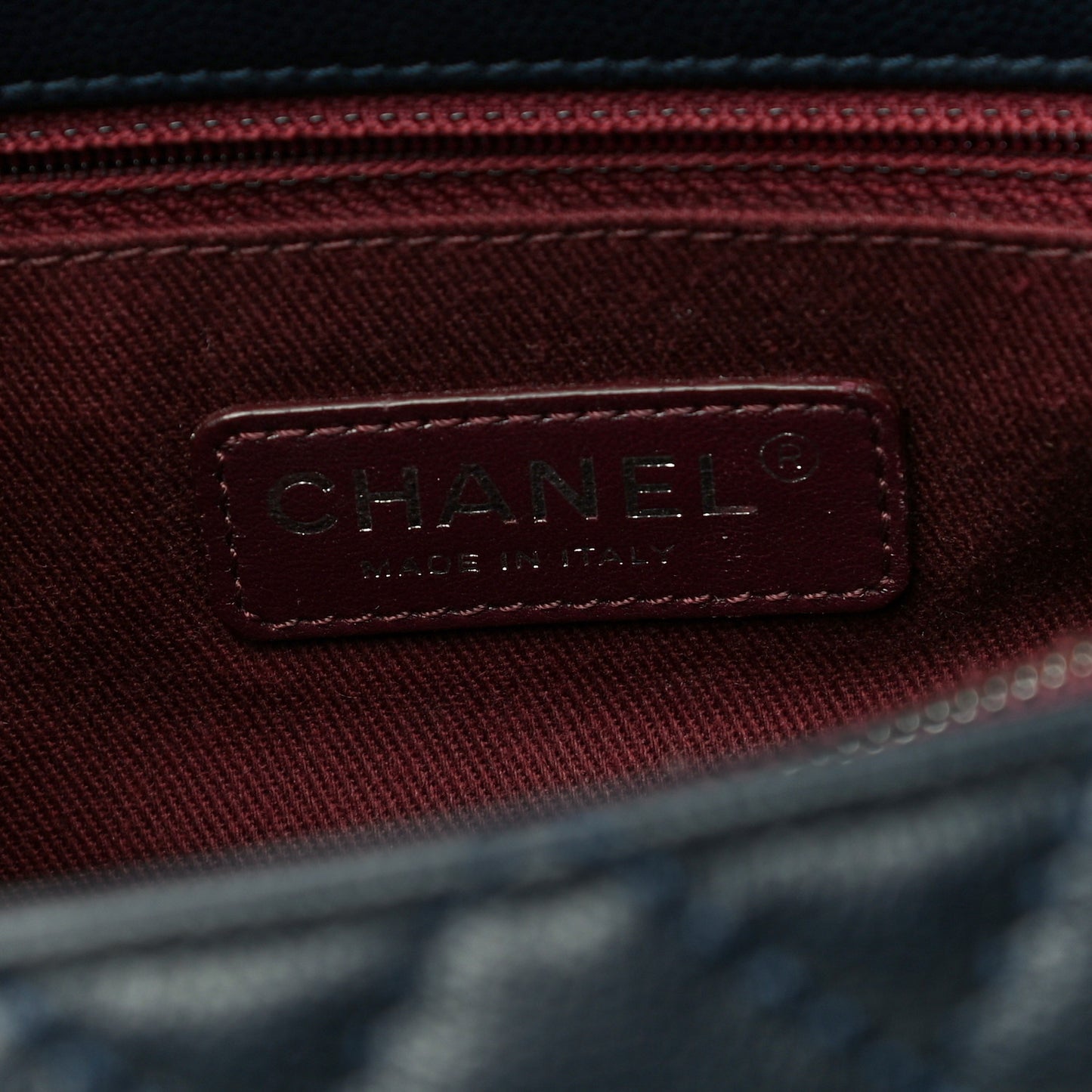 Caviar Quilted Medium Coco Handle Flap Navy Blue