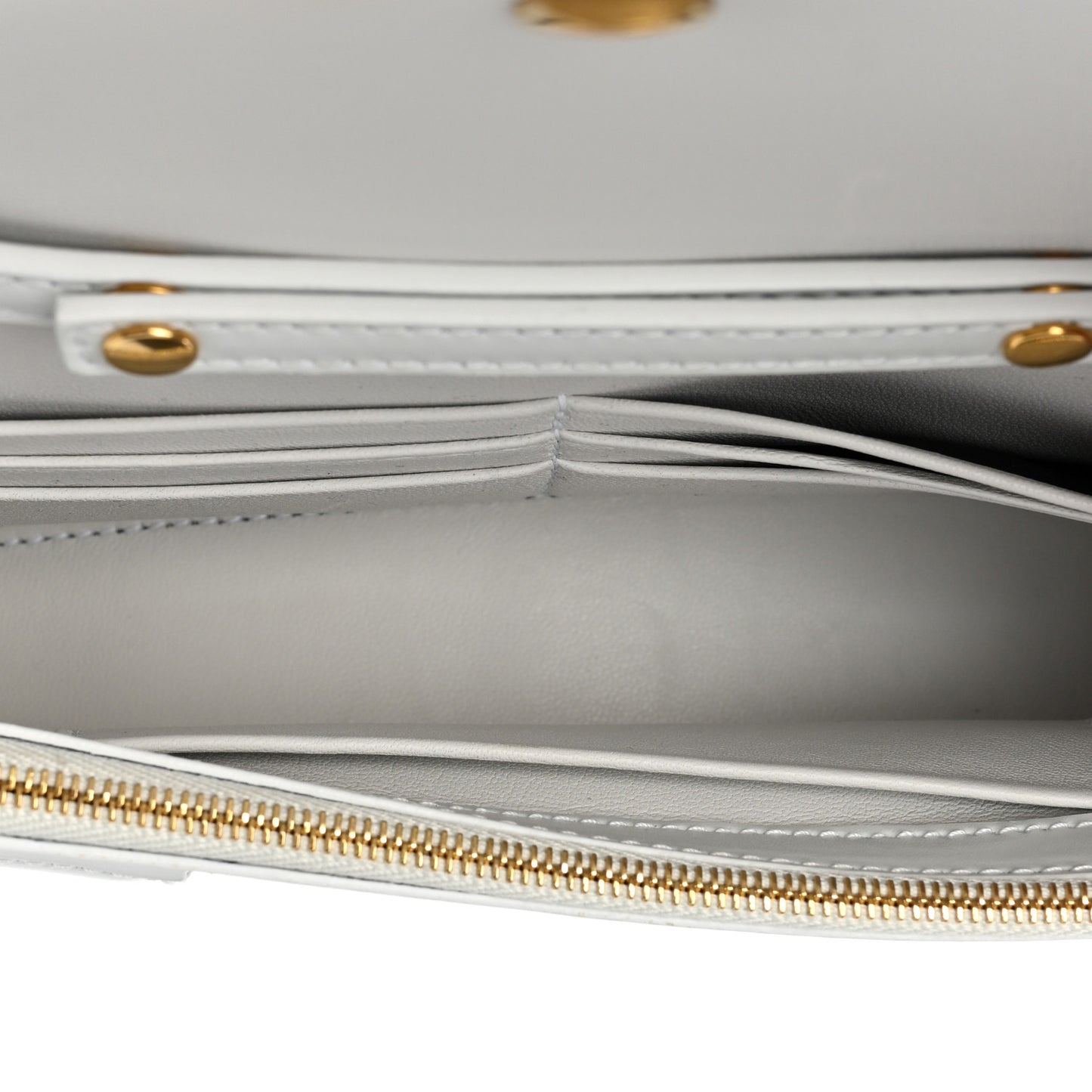 Shiny Box Calfskin Hourglass Chain Bag White