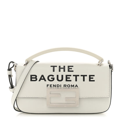 Fendi X MARC JACOBS Nappa Logo Phone Baguette White Black 1 of 10