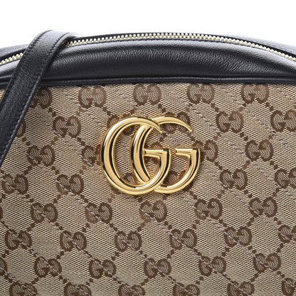 Gucci Monogram Matelasse Diagonal Small GG Marmont Chain Shoulder Bag Beige Black 10 of 11