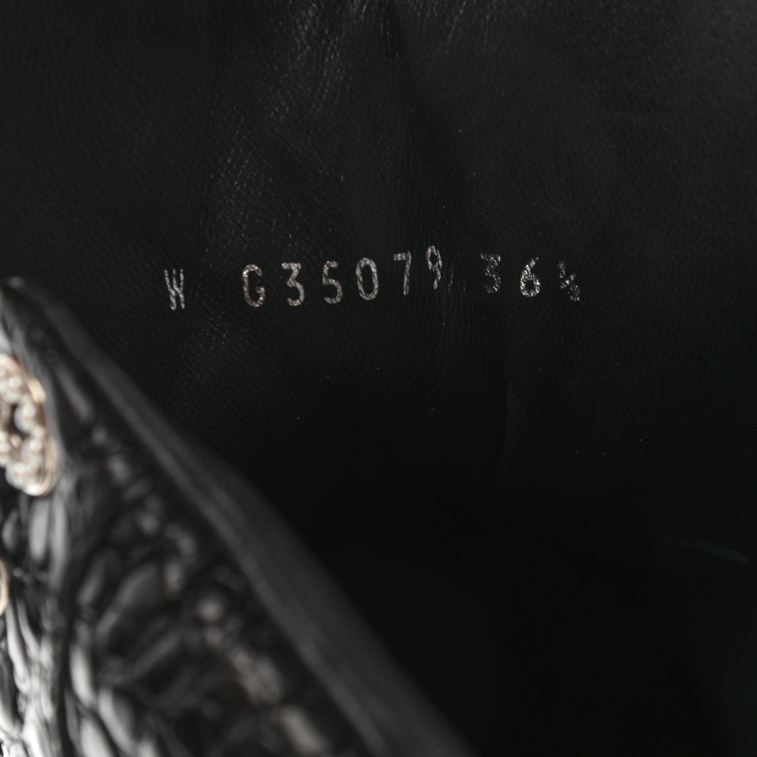 Chanel Calfskin Crocodile Embossed Cocodile High Top Sneakers 36.5 Black 7 of 8