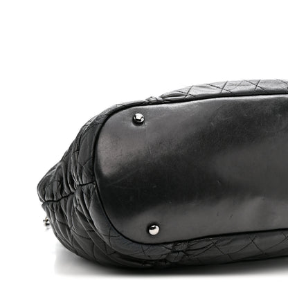 Chanel Lambskin Quilted Sharpei Frame Tote Black 9 of 16