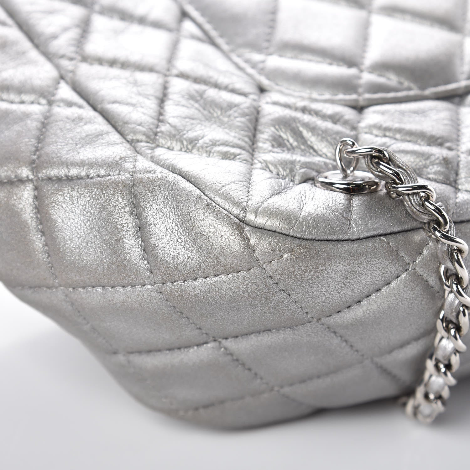 Chanel Metallic Lambskin Quilted Large In Seoul Backpack Silver 9 of 11