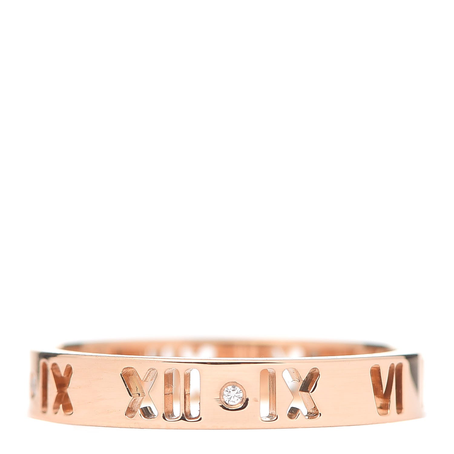 Tiffany 18K Rose Gold Diamond Atlas Pierced Ring 54 6.75 3 of 5