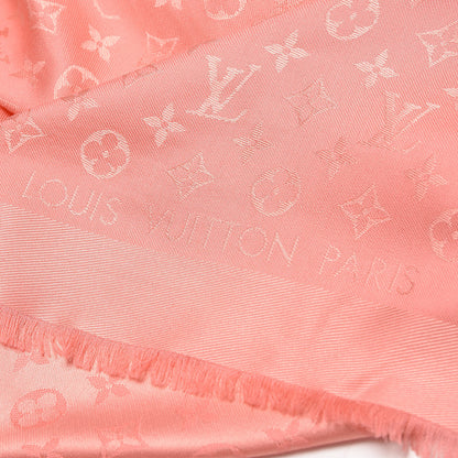 Louis Vuitton Silk Wool Monogram Shawl Corail 4 of 4