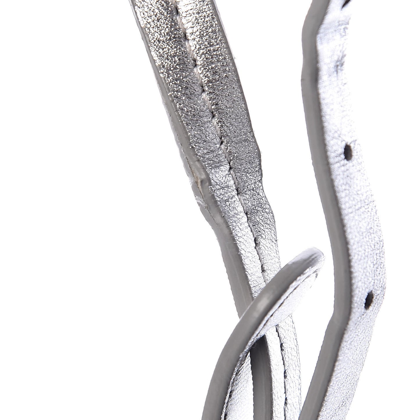 Metallic Grosgrain Intrecciato Nodini Crossbody Messenger Silver