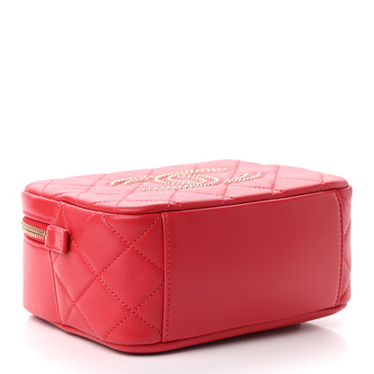 Chanel Lambskin Quilted Studded Beauty Begins Bag Fuchsia 4 of 9