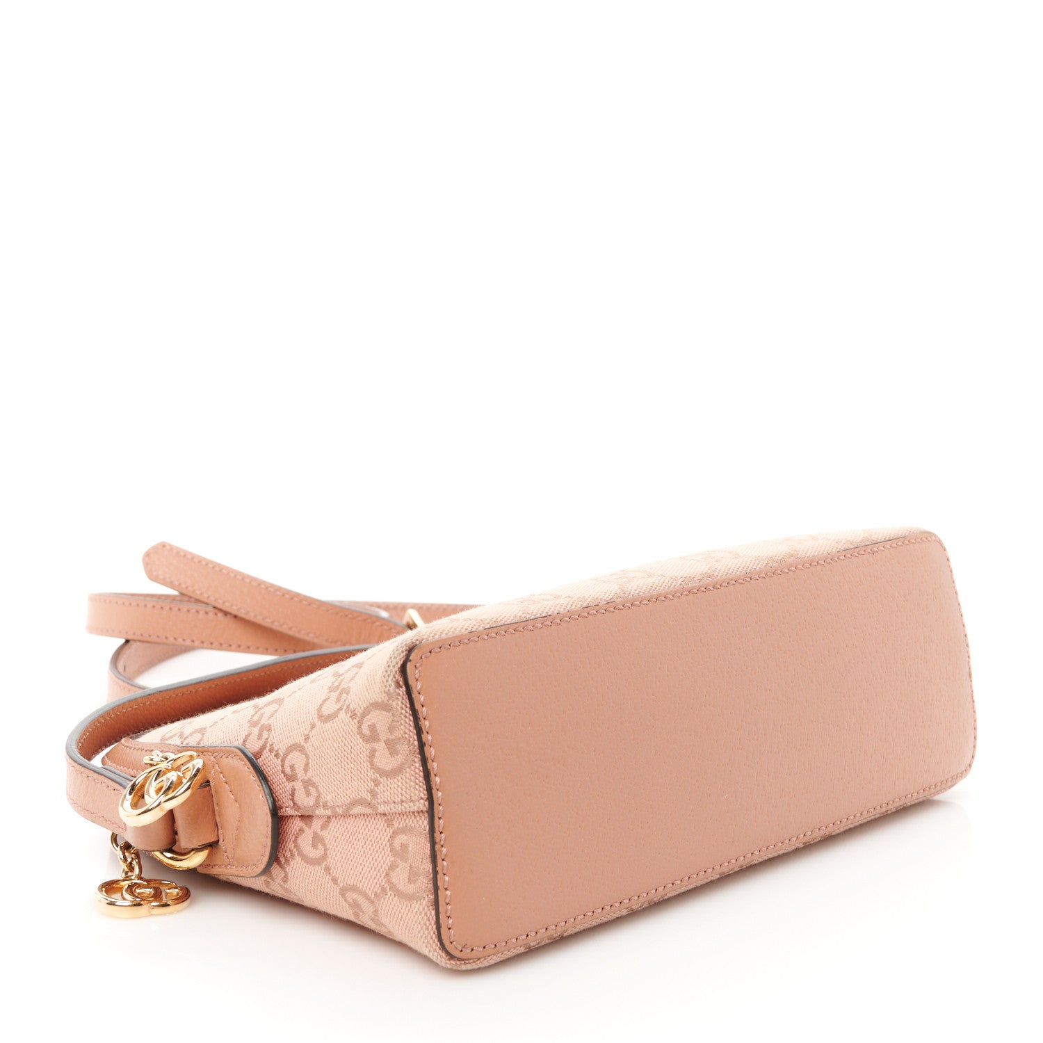 Gucci Monogram Textured Dollar Calfskin Small Ophidia Dome Shoulder Bag Cloche Rose Pink 4 of 13