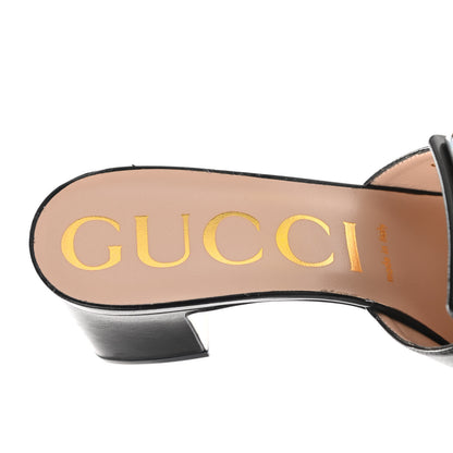 Gucci Malaga Kid Crystal Square G Madelyn Mules 38 Black 6 of 12