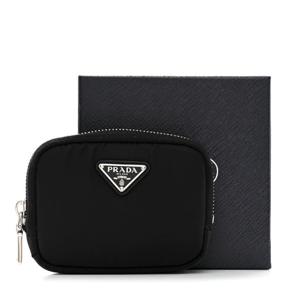 Prada Tessuto Nylon Compact Zip Around Coin Pouch Black 8 of 8