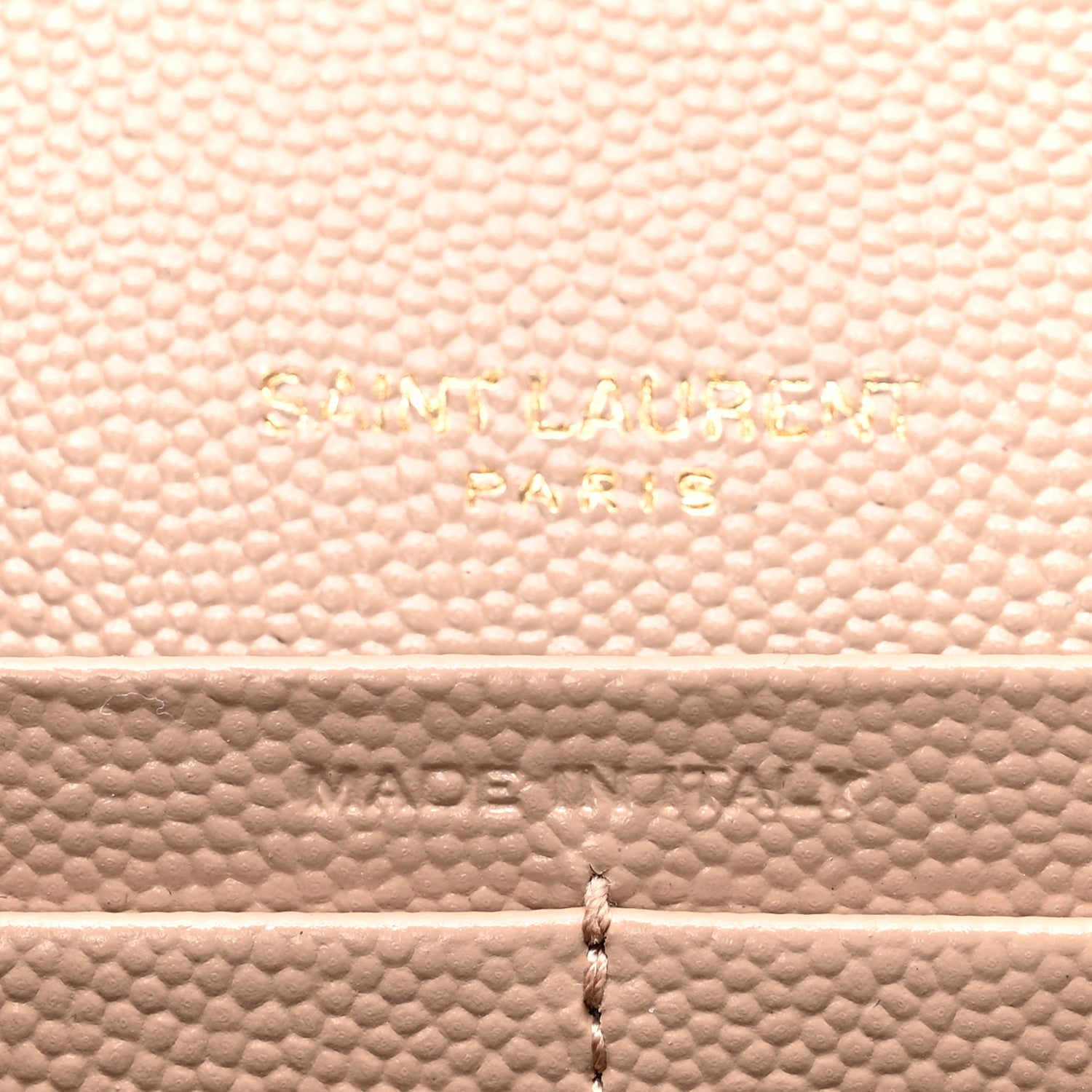 Saint Laurent Grain De Poudre Matelasse Chevron Monogram Flap Wallet Dark Beige 6 of 7