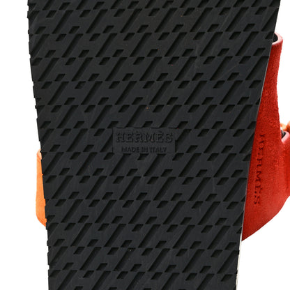 Hermes Suede Goatskin Womens Chypre Sandals 41 Rouge Ecarlate 6 of 8