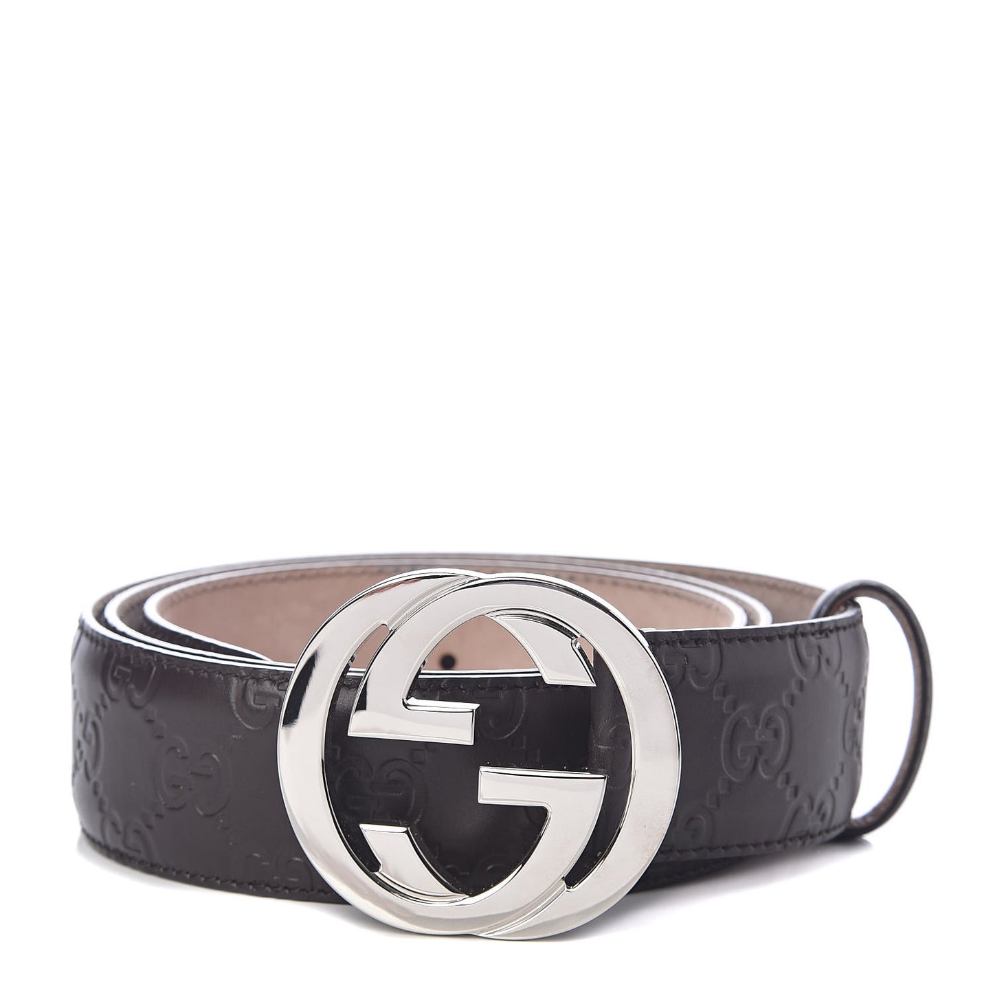 Guccissima Signature Interlocking G 40mm Belt 100 40 Cocoa