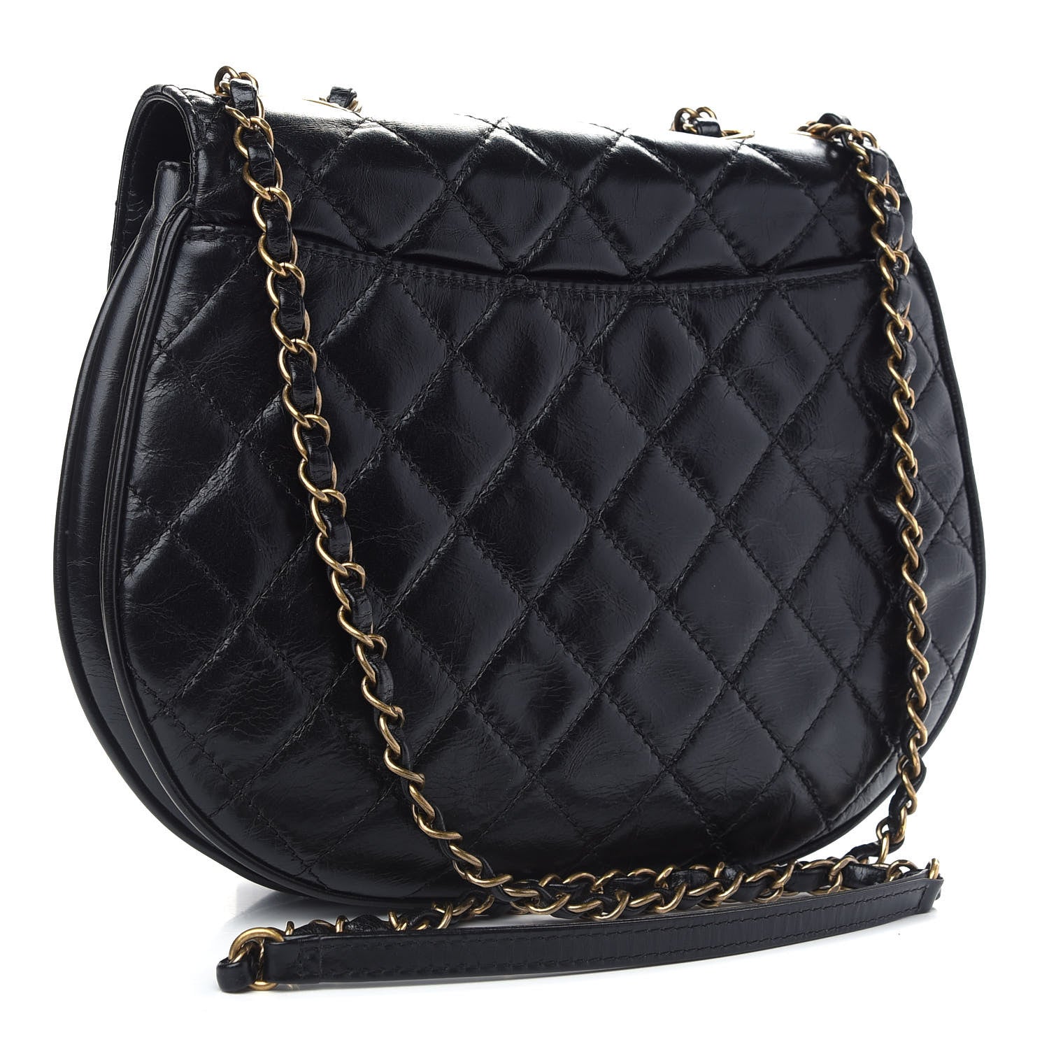 Chanel Glazed Calfskin Quilted Medium Bubble CC Flap Black 3 of 10