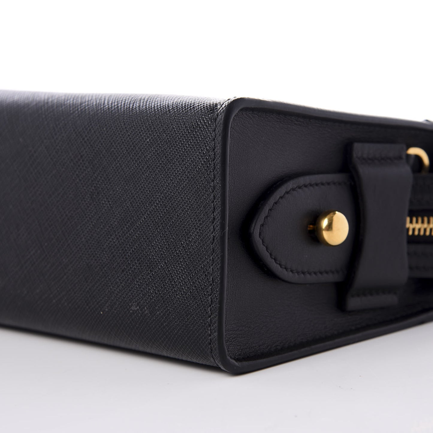 Saffiano City Calfskin Esplanade Crossbody Bag Black