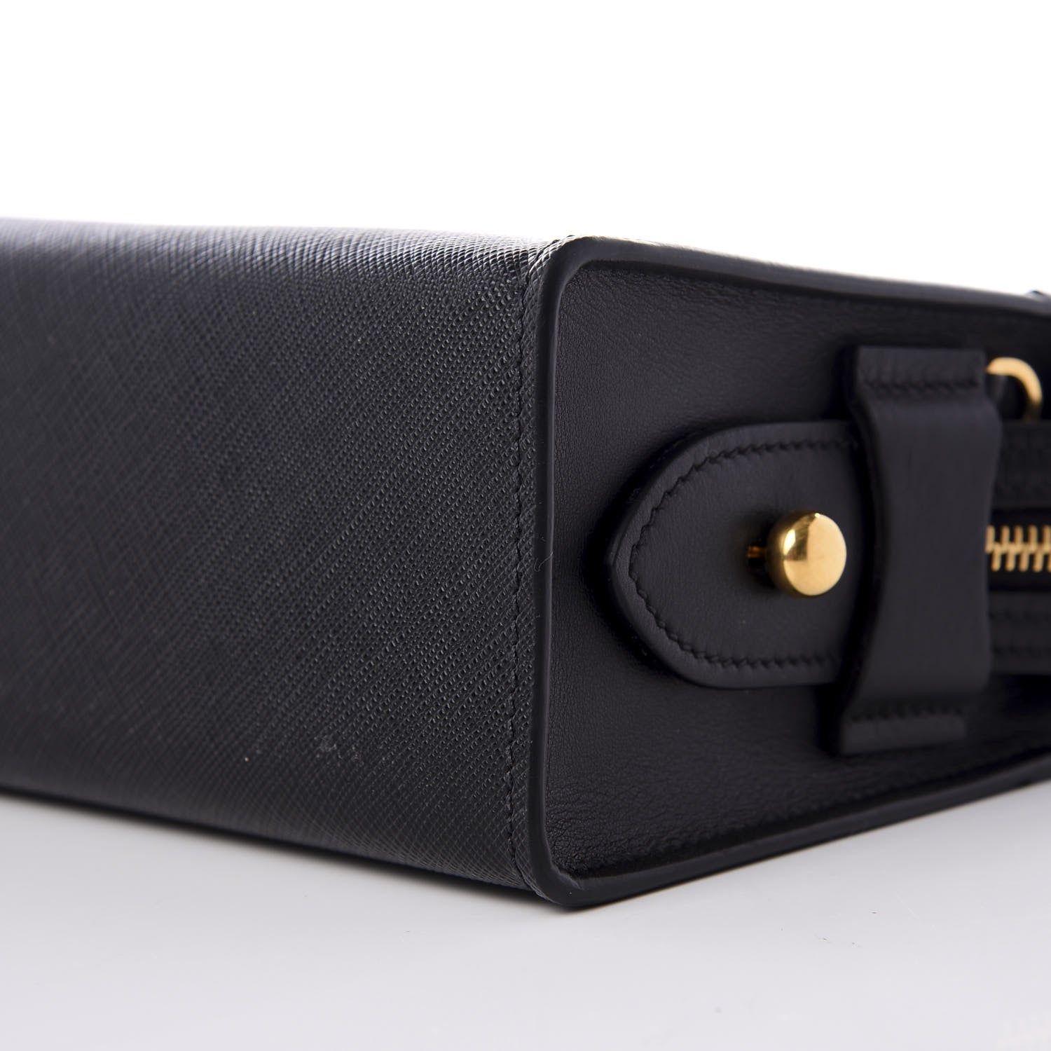 Prada Saffiano City Calfskin Esplanade Crossbody Bag Black 6 of 8