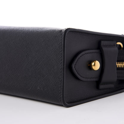 Prada Saffiano City Calfskin Esplanade Crossbody Bag Black 6 of 8