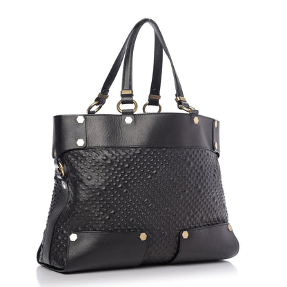 Versace Nappa Embossed Studded Tote Black 3 of 8