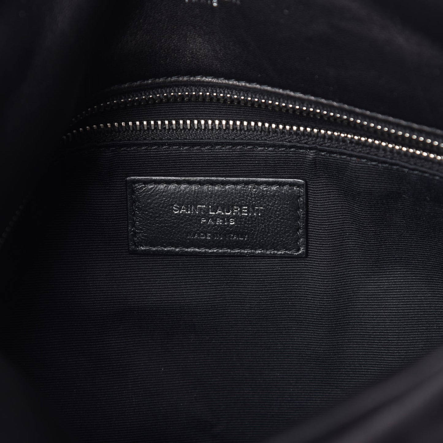 Lambskin Quilted Medium Loulou Puffer Monogram Chain Satchel Black