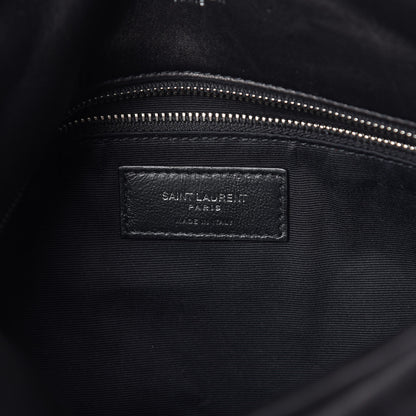 Saint Laurent Lambskin Quilted Medium Loulou Puffer Monogram Chain Satchel Black 6 of 11