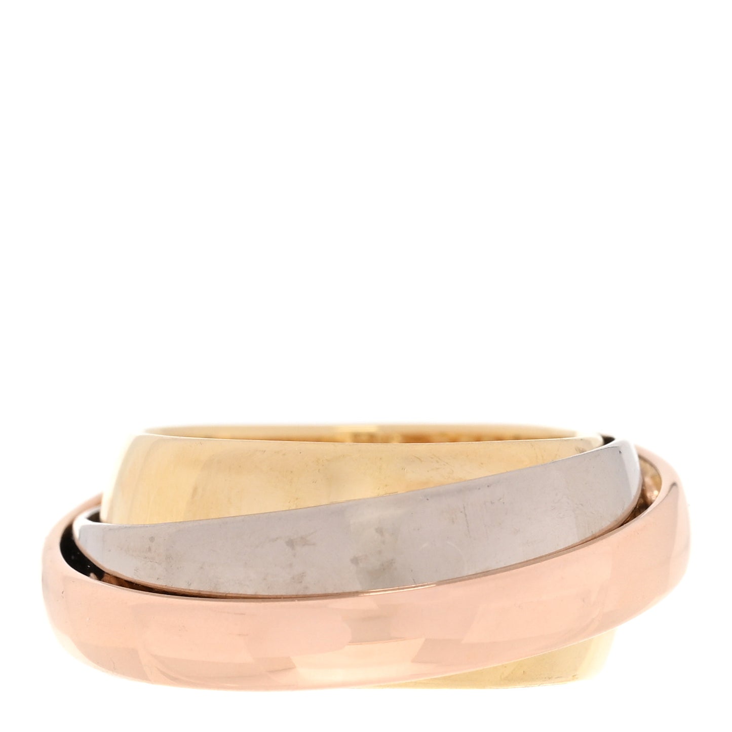 18K Pink Yellow White Trinity Must Essence Ring 50 5.25
