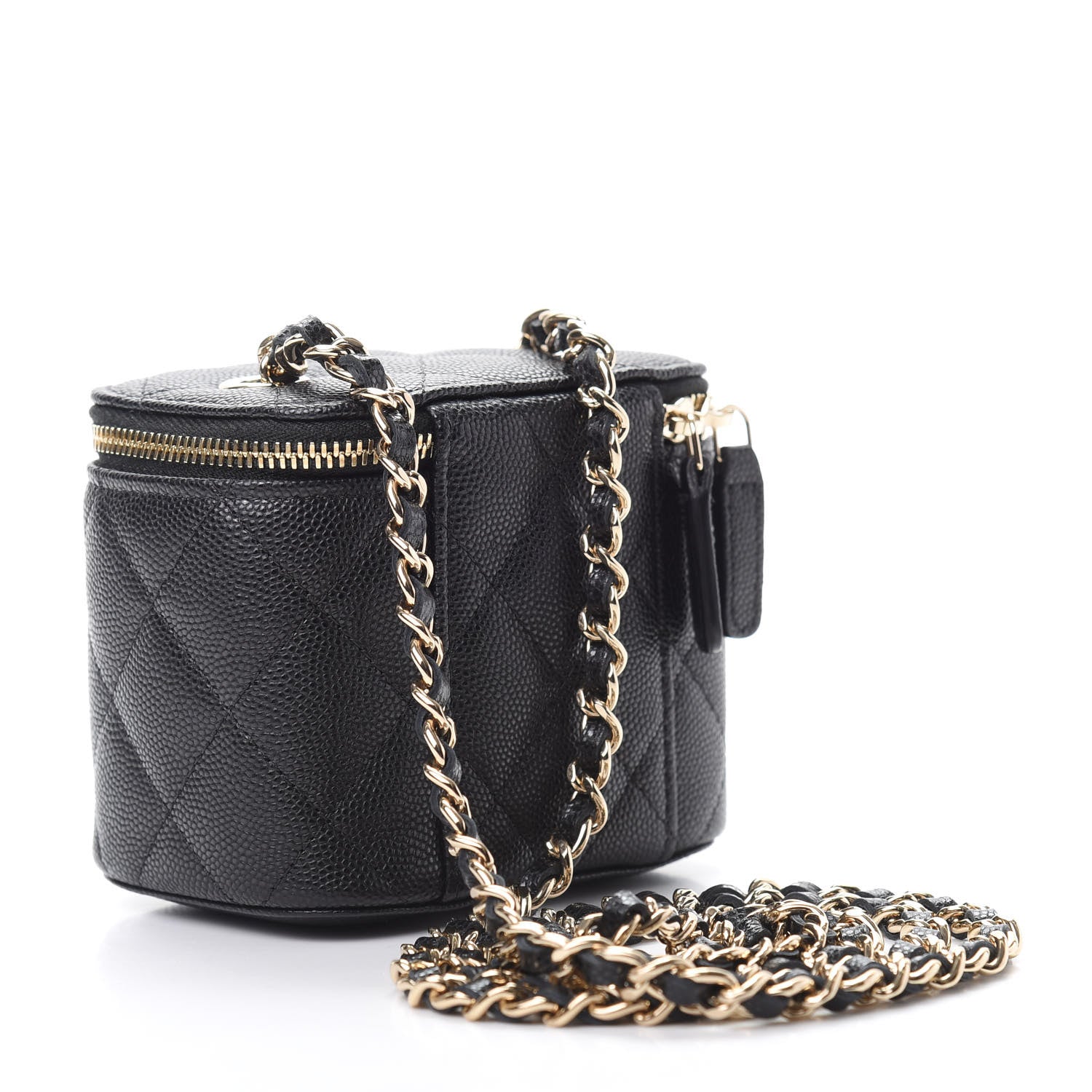 Chanel Caviar Quilted Mini Vanity Case With Chain Black 3 of 11