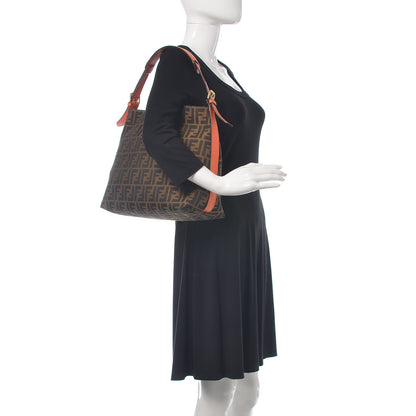 Fendi Zucca Vitello Elite Small Hobo Tobacco Orange 2 of 11