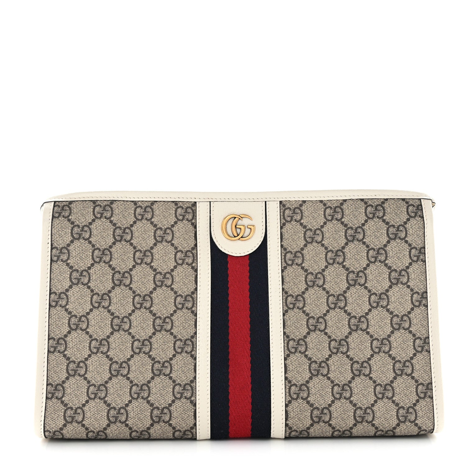 Gucci GG Supreme Monogram Web Toiletry Case White 1 of 7