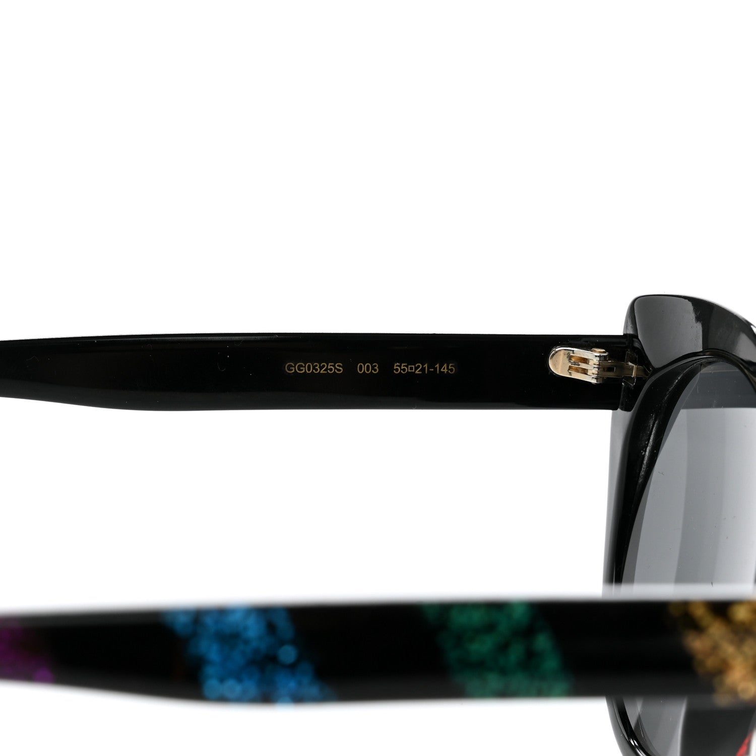 Gucci Glitter Acetate Cat Eye Sunglasses GG0325S Black 5 of 7