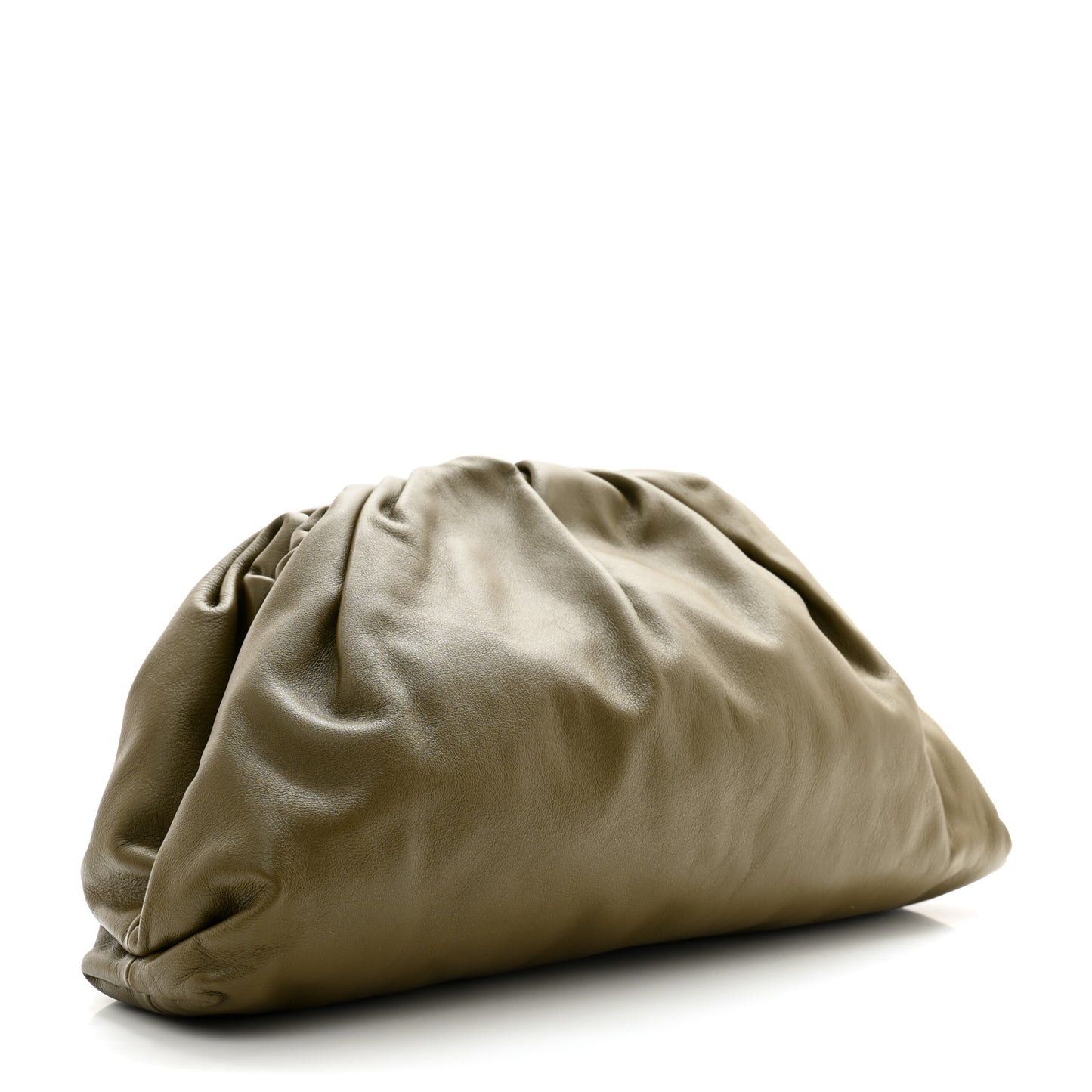 Smooth Butter Calf The Pouch Oversized Clutch Kaki Fondent