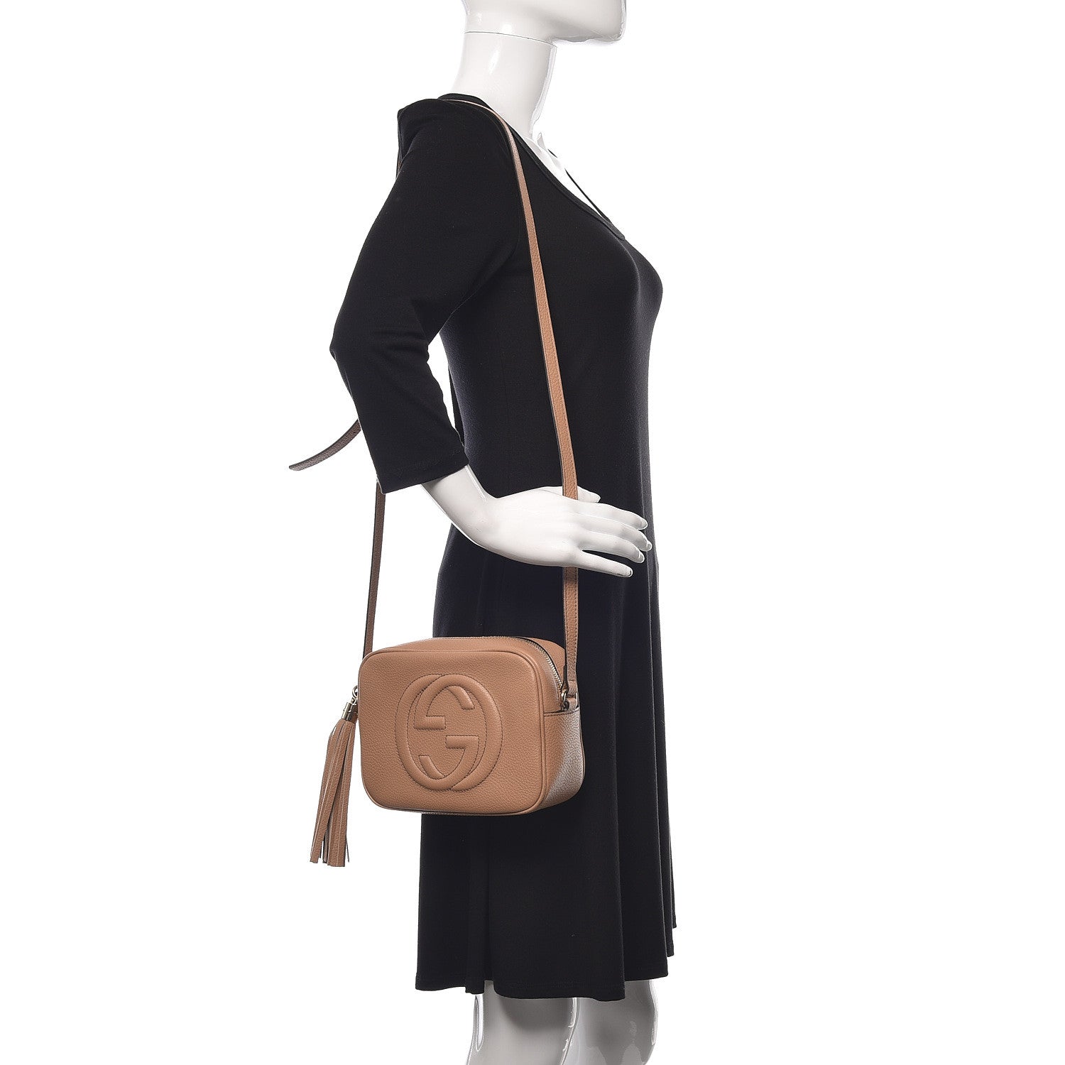 Gucci Pebbled Calfskin Small Soho Disco Bag Camelia 2 of 10