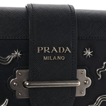 Prada City Calf Saffiano Cahier Astrology Bag Black 7 of 13
