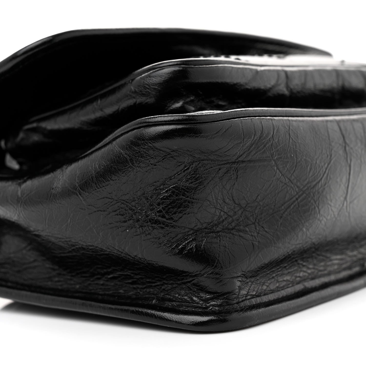 Saint Laurent Crinkled Lambskin Matelasse Monogram Baby Niki Chain Satchel Black 9 of 11
