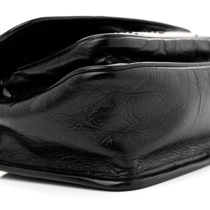 Saint Laurent Crinkled Lambskin Matelasse Monogram Baby Niki Chain Satchel Black 9 of 11