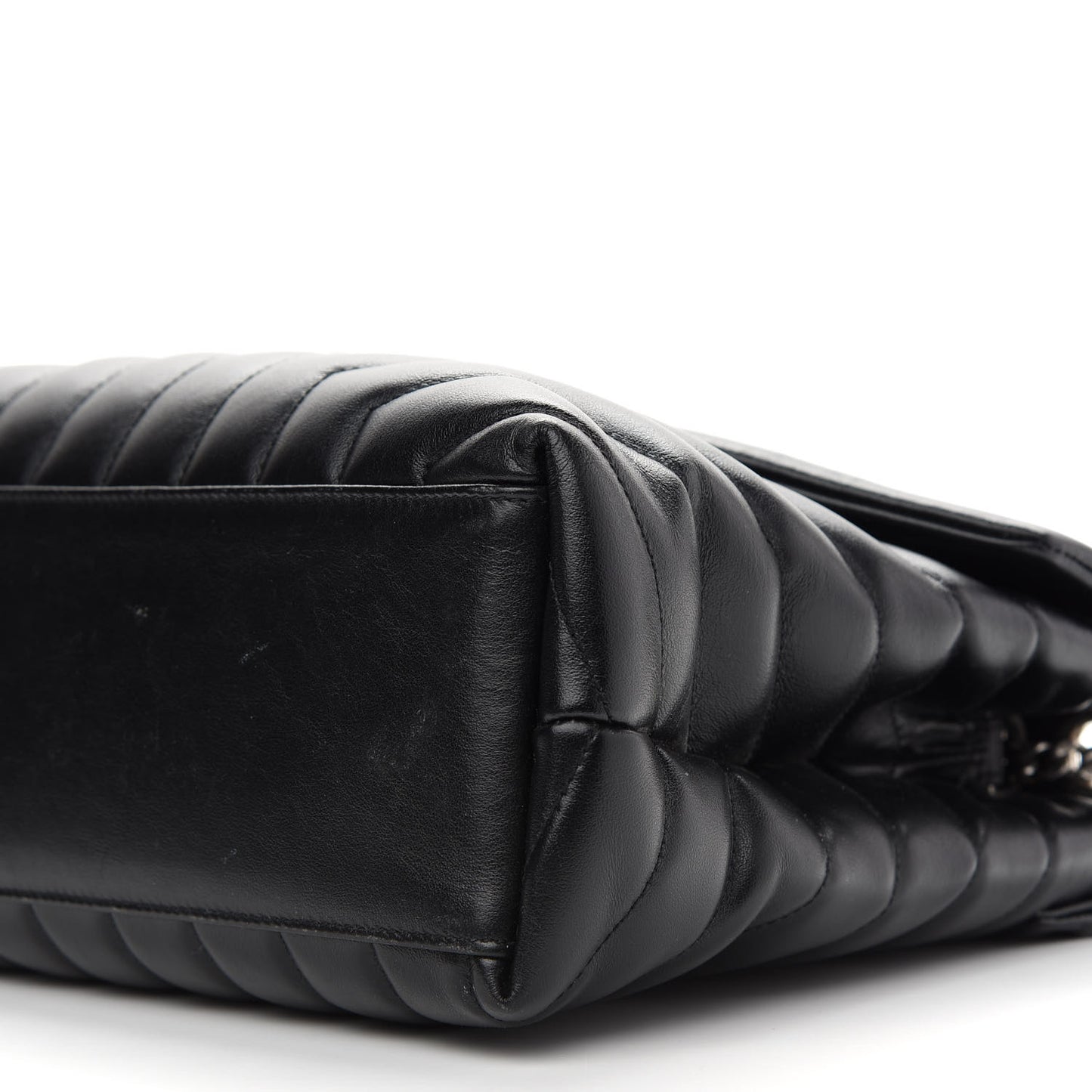 Calfskin Y Quilted Monogram Medium Loulou Chain Satchel Black