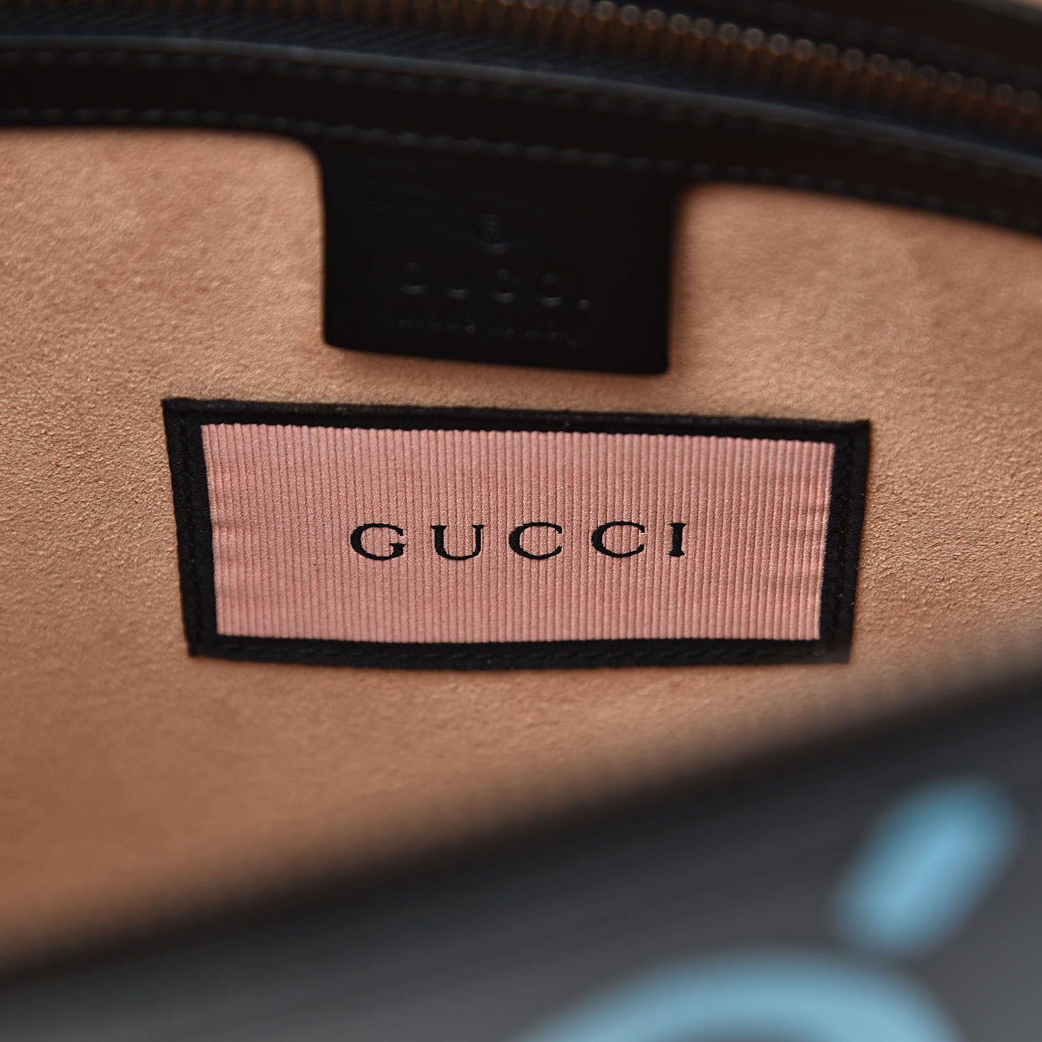 Gucci Calfskin GucciGhost Print GG Messenger Bag Black New Acquamarine 8 of 11