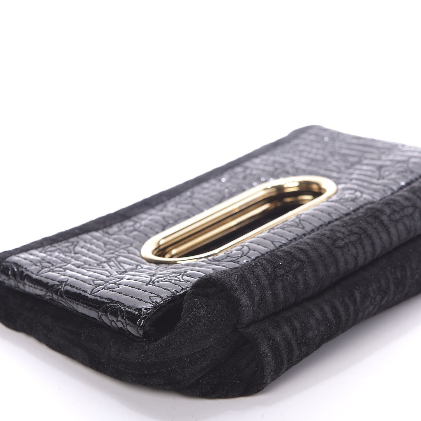 Suede Monogram Motard Afterdark Clutch Black