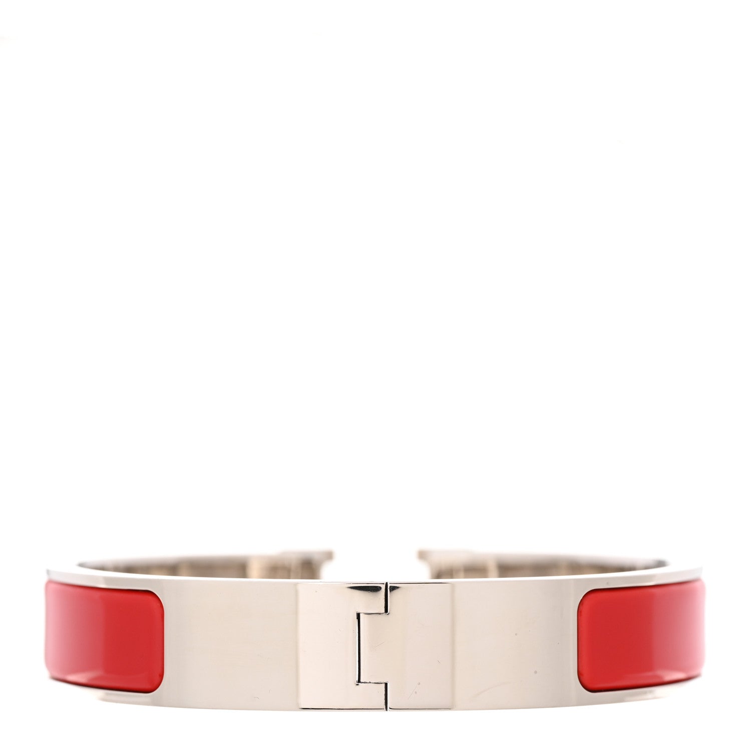 Hermes Enamel Narrow Clic Clac H Bracelet GM Rouge Vif 3 of 6