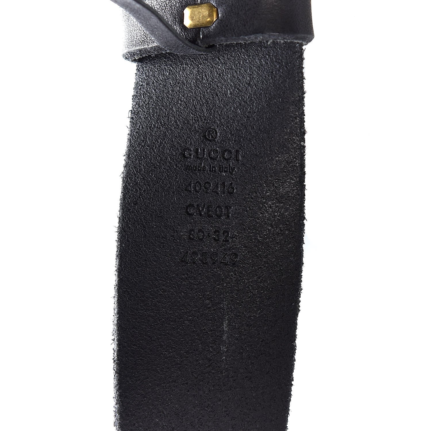 Gucci Faded Calfskin Double G 40mm Belt 80 32 Black 4 of 5