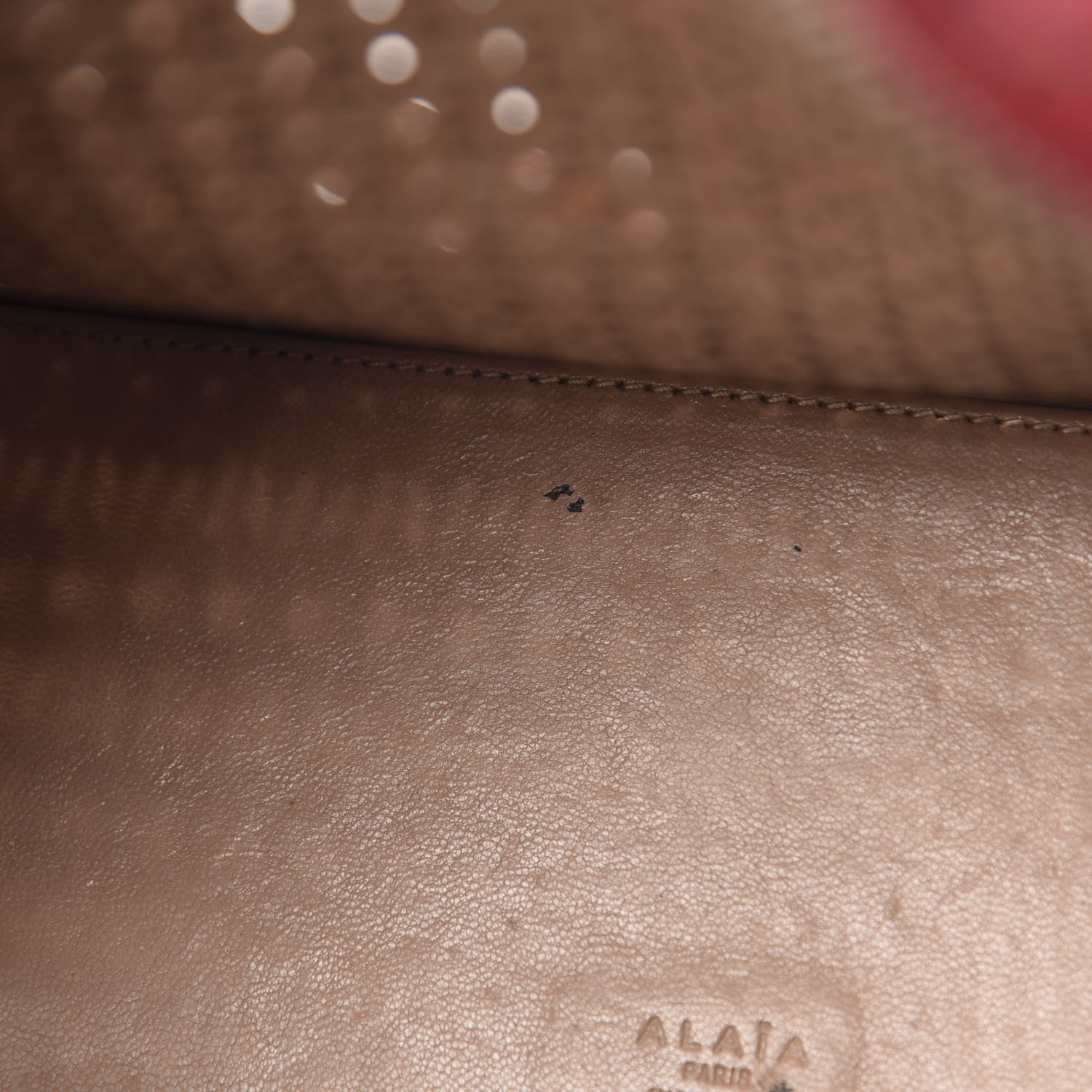 Alaia Calfskin Lux Laser Cut Tote Red 7 of 18